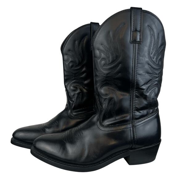 Laredo Men\'s Black Genuine Leather Paris Western Cowboy Boots (Sz 11 Extra Wide)